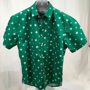 Irish Shamrock Mens Button Shirt